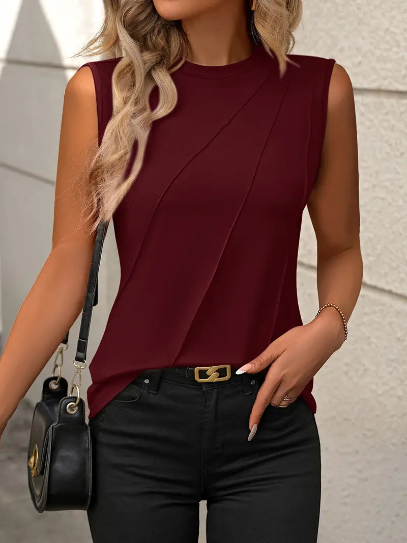 Sfrcord® Solid Crew Neck Tank Top