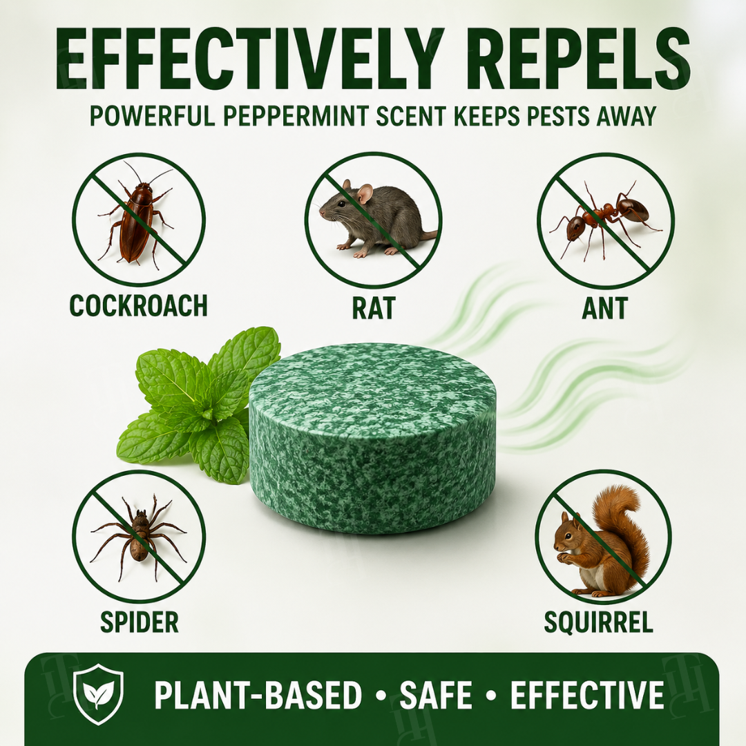 Tablettes Répulsives Naturelles à la Menthe Poivrée RZXEA™ pour Maison & Garage 🏡