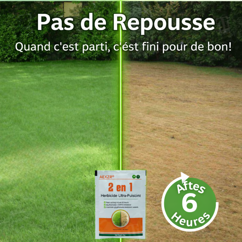 ✨ De la Jungle à la Pelouse Parfaite ! | ⏱️ Disparition Visible en 6 Heures ! | AEXZR® Herbicide 2-en-1 Ultra-Puissant