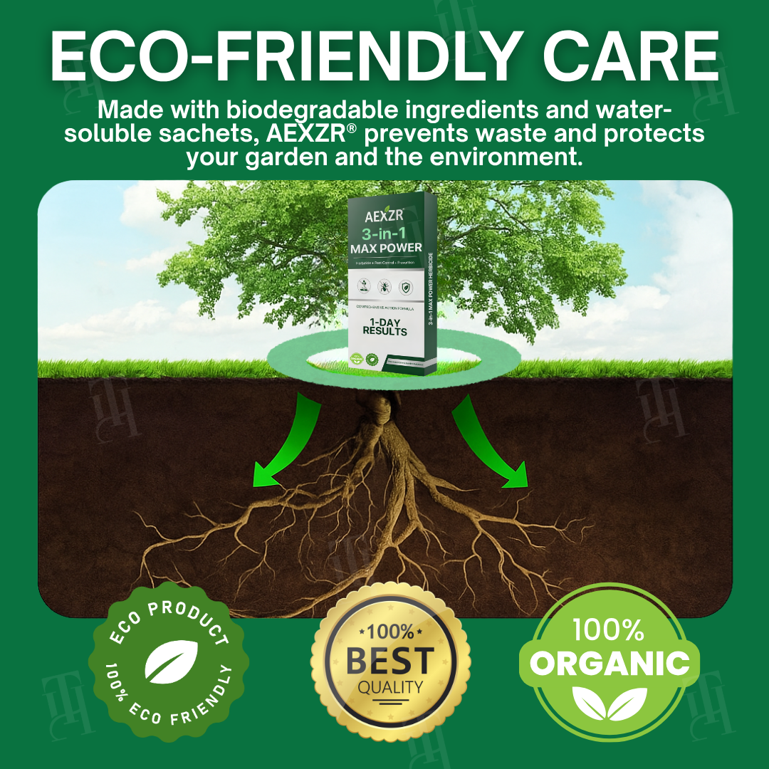 AEXZR® Herbicide 3-en-1 | Résultats visibles en 24h | 100% sûr pour enfants et animaux | Destructeur de racines et mauvaises herbes Max Power 🚫🌿