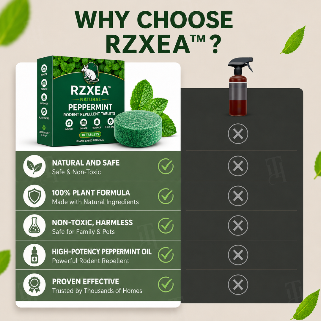 Tablettes Répulsives Naturelles à la Menthe Poivrée RZXEA™ pour Maison & Garage 🏡