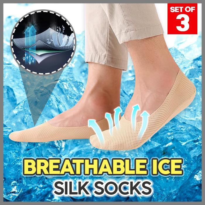 Chaussettes respirantes en soie glacée (Lot de 3)