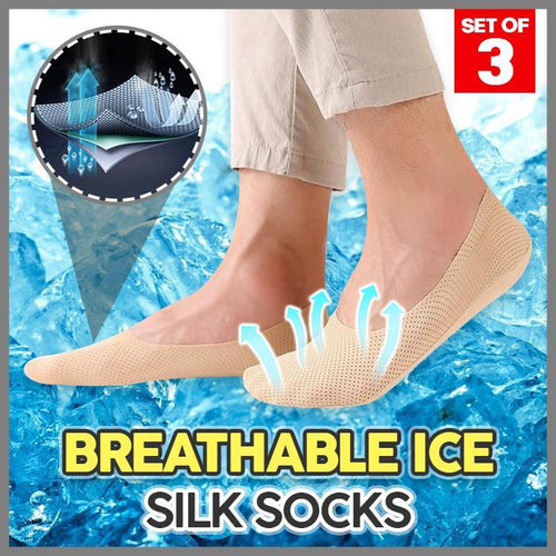 Chaussettes respirantes en soie glacée (Lot de 3)