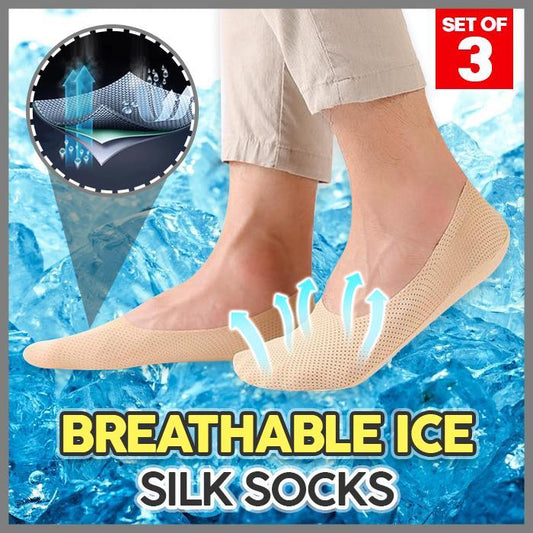 Chaussettes respirantes en soie glacée (Lot de 3)