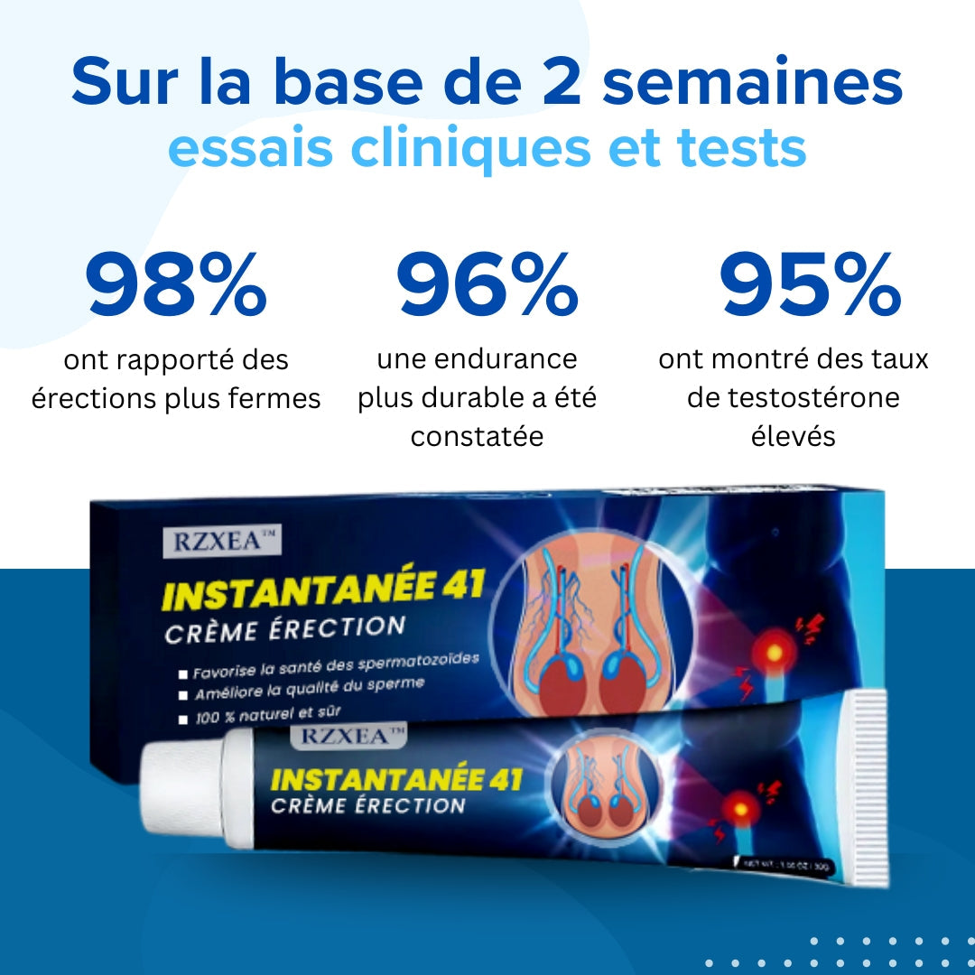 💥RZXEA™ Crème érection Instantanée 41 - Solution Rapide pour Améliorer la Fermeté et la Performance 🔥