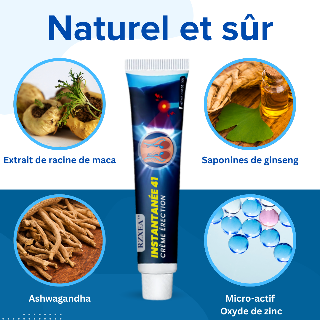 💥RZXEA™ Crème érection Instantanée 41 - Solution Rapide pour Améliorer la Fermeté et la Performance 🔥