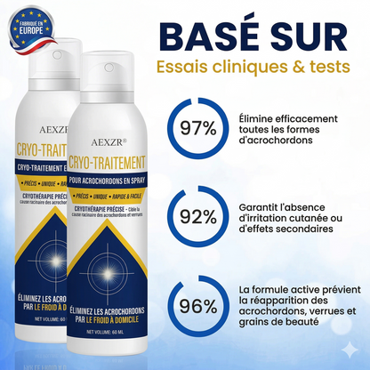 AEXZR® Spray de traitement cryogénique pour verrues et kératoses: Élimination rapide des verrues et de la kératose – Résultats visibles en 7 jours ✨