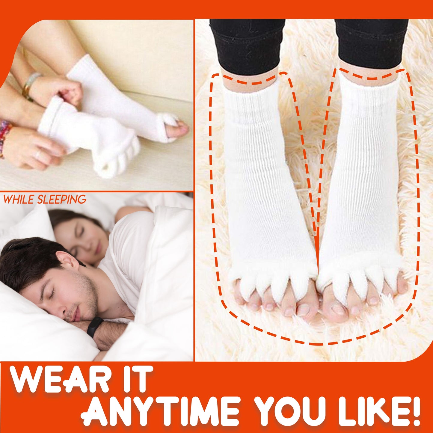 AEXZR® Oignon Soulagement Orteils Chaussettes