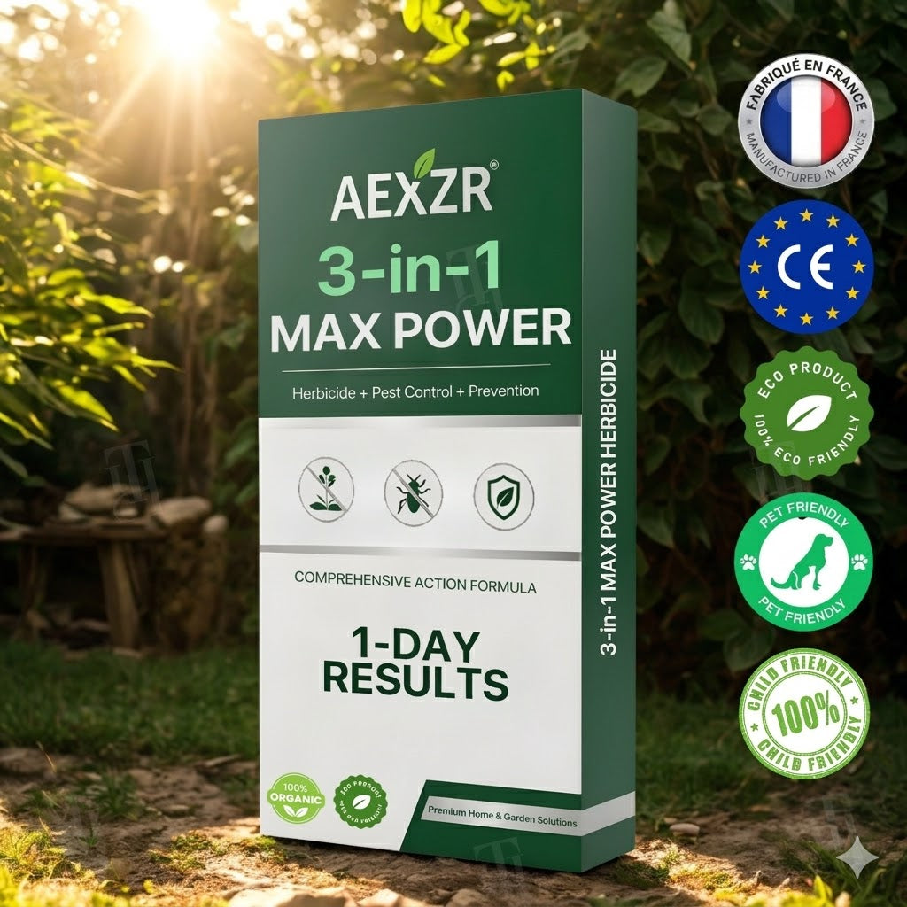 AEXZR® Herbicide 3-en-1 | Résultats visibles en 24h | 100% sûr pour enfants et animaux | Destructeur de racines et mauvaises herbes Max Power 🚫🌿