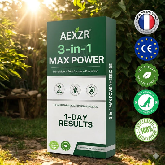AEXZR® Herbicide 3-en-1 | Résultats visibles en 24h | 100% sûr pour enfants et animaux | Destructeur de racines et mauvaises herbes Max Power 🚫🌿