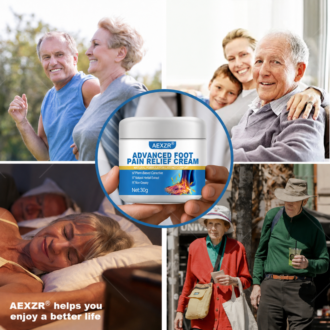 ✅⭐Boutique Officielle : AEXZR® Avancé Pied Douleur Soulagement Crème - Rapide Soulagement pour Brûlure, Picotement & Matin Talon Douleur